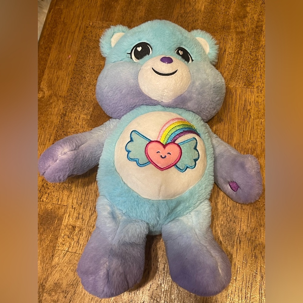 Care Bears Dream Bright 14" Blue & Lavender Stuffed Plush Bear 2021 Basic Fun